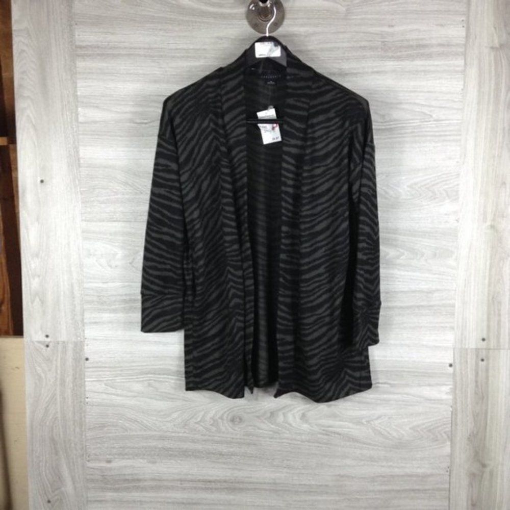 Sanctuary Black Zebra Print Open Cardigan size SP